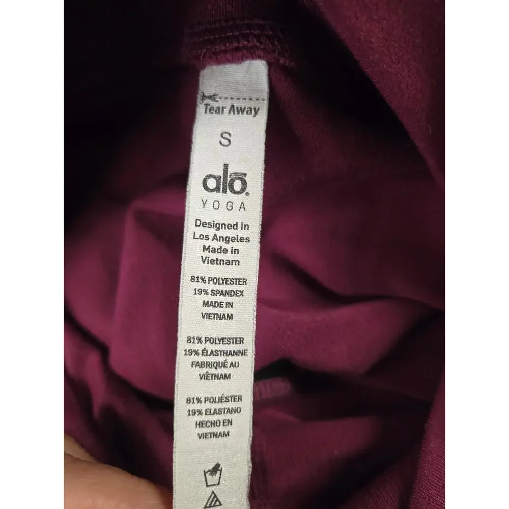 Alo Yoga High Waist‎ Airbrush Leggings Size S Berry Maroon Athletic